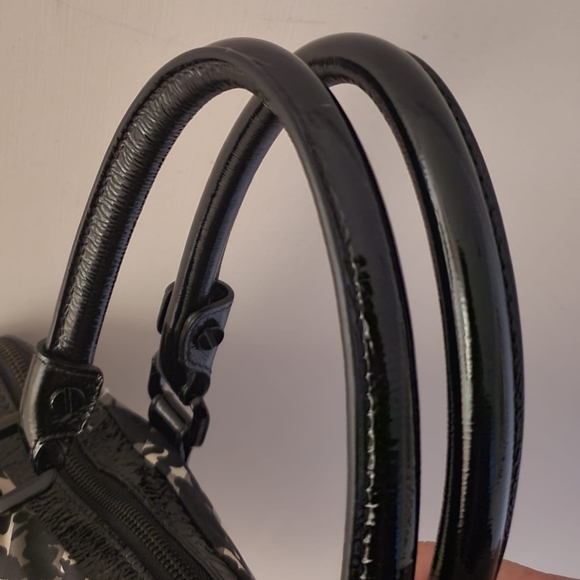 Burberry Foley White/Black/Gray Floral Beat Medium Check Satchel - Picture 6 of 16